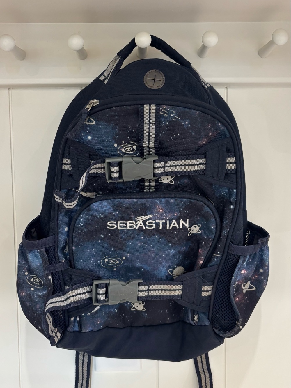 Pottery Barn Kids Navy Blue Galaxy Backpack - Sebastian